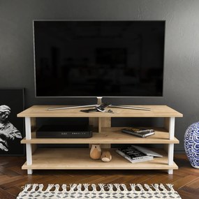 Suporte de TV Pueblo – Branco Carvalho – 120 cm x 44,6 cm x 47,4 cm