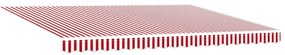Toldo Retrátil Manual Listrado Vermelho e Branco 450x300 cm