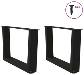 Mesa de jantar pernas 2 pcs forma de V 60x(30-31,3)cm aço preto