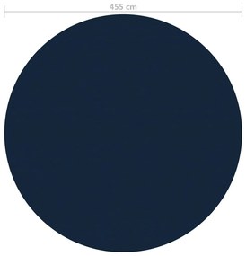 Película p/ piscina PE solar flutuante 455 cm preto e azul