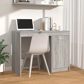 vidaXL Secretária 100x50x76 cm derivados de madeira cinzento sonoma