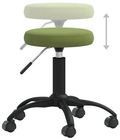 Cadeira de escritório giratória veludo verde-claro