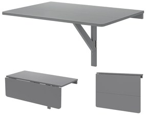 Mesa dobrável de parede de 80 x 60 cm, mesa de escrita flutuante com aba rebatível, branca