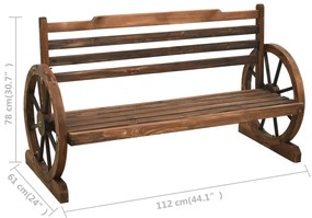 Banco de jardim 112 cm madeira de abeto maciça