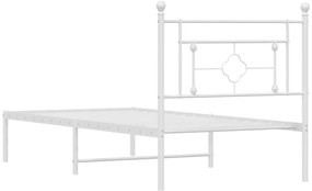 Estrutura de cama com cabeceira 90x190 cm metal branco