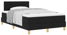 Cama Box Spring com Colchão Preto 120x190 cm Tecido