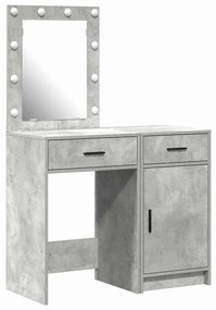 Conjunto de Mesa de Maquilhagem de 2 Peças com LED em Madeira de Engen