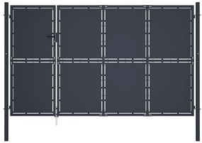 vidaXL Portão de jardim 350x200 cm aço antracite