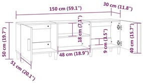 Móvel de TV 150x30x50 cm derivados de madeira cinzento sonoma