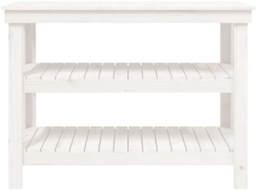 Bancada de trabalho 110,5x50x80 cm pinho maciço branco