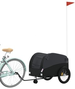 Reboque para bicicleta 45 kg ferro preto