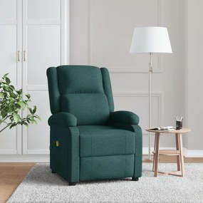 Poltrona de massagens tecido verde-escuro