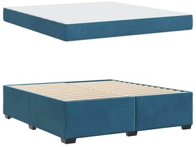 Estrutura de cama com colchão Azul escuro 180 x 200 cm Veludo