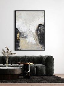 Quadro em tela pintado à mão com moldura White Noir