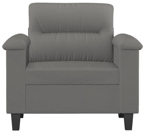 Poltrona 60 cm tecido de microfibra cinzento-escuro