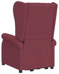 vidaXL Poltrona elevatória tecido vermelho tinto