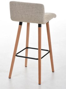 Banco de bar Lincoln em tecido 42 x 94 x 49 cm Creme