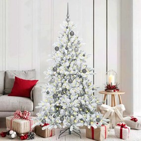 vidaXL Árvore de Natal Articulada Artificial com 300 LEDs 180 cm PVC