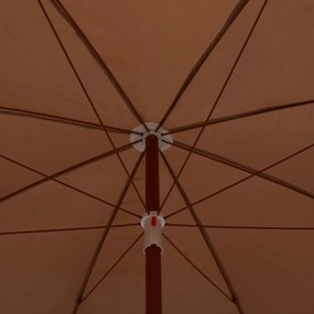 Guarda-sol de jardim c/ poste de aço 300cm cinzento-acastanhado