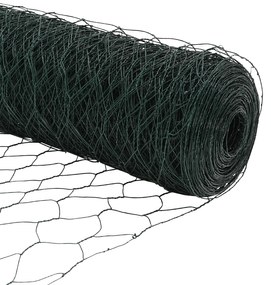 Postes de Cerca vidaXL 5 pcs Canal U Verde 120 cm de Aço, Cerca Hexago