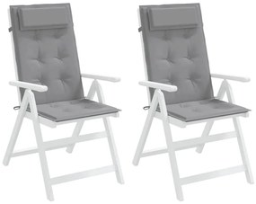 Almofadões p/ cadeira encosto alto 2 pcs tecido oxford cinzento