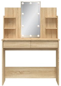 Toucador com luzes LED 96x40x142 cm carvalho sonoma