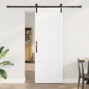 porta deslizante vidaXL com ferragens brancas 78x211 cm de madeira sólida de pinho