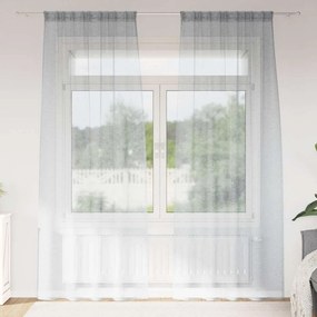 Cortinas 2 pcs Cinzento-escuro 140 x 260 cm Poliéster