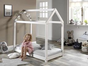 Cama criança Casa CABANE (70x140cm) + Estrado Branca