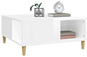 Mesa de centro 80x80x36,5 cm derivados madeira branco brilhante