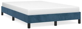 vidaXL Estrutura de cama com colchão azul escuro 120x190 cm Veludo