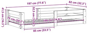 Cama sem colchão 75x190 cm madeira de pinho maciça