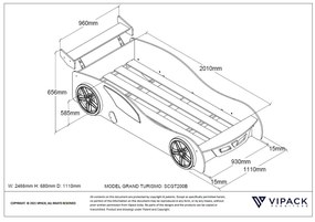 Cama de Criança Carro GRAND TURISMO Azul