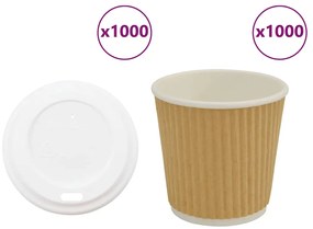 vidaXL Copos de café de papel com tampas 1000 pcs 4oz 100ml