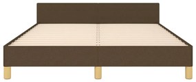 Estrutura de cama sem colchão 140x200 cm tecido castanho-escuro