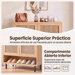 Sapateira, 75 x 35 x 108 cm, Prateleiras Reguláveis e Removíveis, Natural