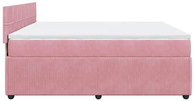Cama com molas/colchão 180x200 cm veludo rosa
