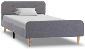 Estrutura de cama em tecido 100x200 cm cinzento-claro