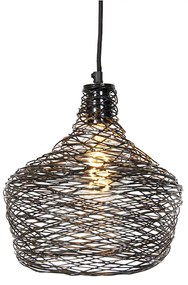 Candeeiro de suspensão preto dourado e cobre redondo 3-luzes - Sarella Design