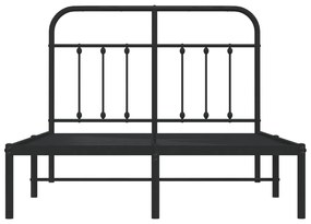 Estrutura de cama com cabeceira 120x200 cm metal preto