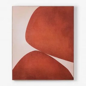 Quadro Decorativo 100x120 Cm Com Textura De Gesso Enara Vermelho Argila - Sklum