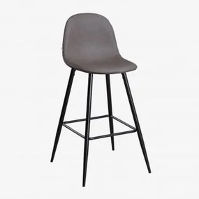 Pacote De 4 Bancos Altos Em Imitação De Couro Glamm Cinza Antracite & ↑75 Cm & Preto - Sklum