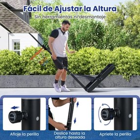 Cesto de basquetebol portátil para exterior Sistema de aro de basquetebol ajustável em altura de 100 a 305 cm com tabuleiro inquebrável preto