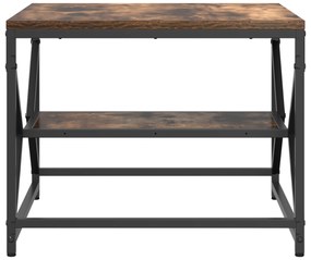 Mesa de Café vidaXL com Prateleira em Carvalho Fumado 51x50x40 cm Made