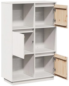 Aparador alto74x35x117 cm pinho maciço branco