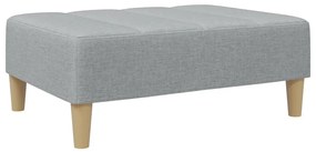 Sofá-cama de 2 lugares c/ apoio de pés tecido cinzento-claro