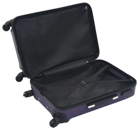 Conjunto de tróleis estojo rígido 3 pcs ABS roxo