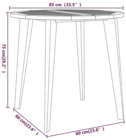 5 pcs conjunto de jantar para jardim madeira de acácia maciça