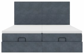 Estrutura cama otomana colchões 180x200 cm cinzento escuro