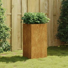 824524 vidaXL Vaso/floreira 40x40x80 cm aço corten